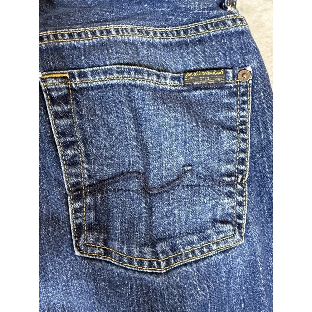 7 For All Mankind Standard Jeans Mens 30x30 Blue Denim Button Fly Straight Leg